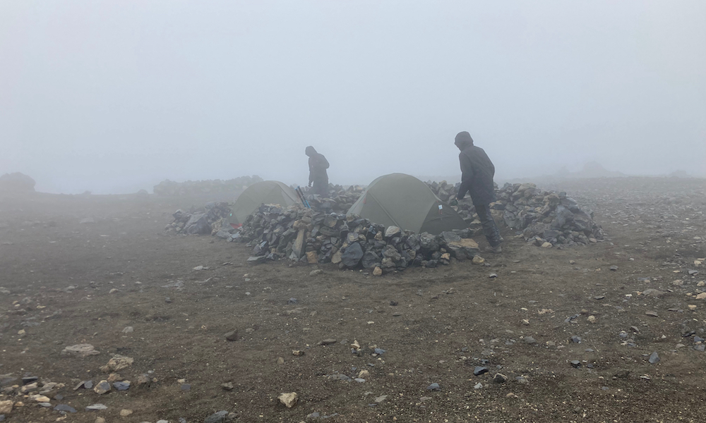 fog and tents