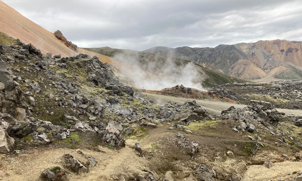 Smoke coming from ground